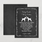 Draad Fox Terrier Silhouetten Trouwdag Kaart (Voorkant / Achterkant)