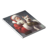 Draad Fox Terrier Sinterklaas Feestelijke Kerstmis Notitieblok (Schuin)