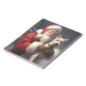 Draad Fox Terrier Sinterklaas Feestelijke Kerstmis Notitieblok (Linkerzijde)