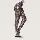 Draad Fox Terrier Sinterklaas Festive Kerstmis Leggings (Rechts)