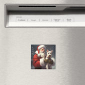 Draad Fox Terrier Sinterklaas Festive Kerstmis Magneet (Insitu (Vaatwasser))