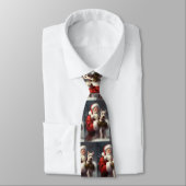 Draad Fox Terrier Sinterklaas Festive Kerstmis Stropdas (Gebonden)