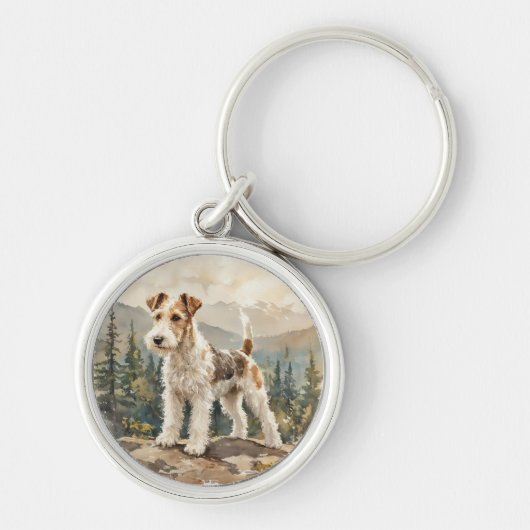 Draad Fox Terrier Sleutelhanger (Voorkant)