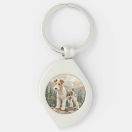 Draad Fox Terrier Sleutelhanger