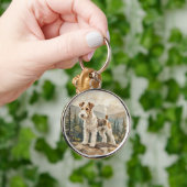 Draad Fox Terrier Sleutelhanger (Hand)