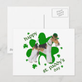 Draad Fox Terrier St. Patrick's Day Briefkaart (Voorkant / Achterkant)