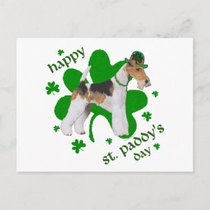 Draad Fox Terrier St. Patrick's Day Briefkaart
