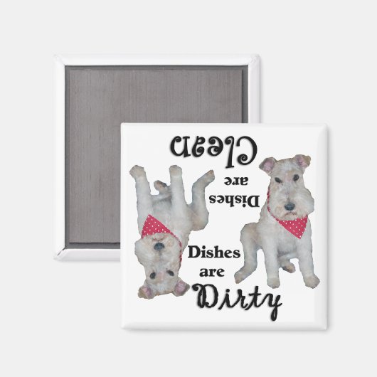 Draad Fox Terrier Vaatwasser Magneet (Voorkant / Achterkant)