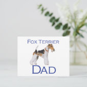 Draad Fox Terrier Vaderdag Briefkaart (Staand voorkant)