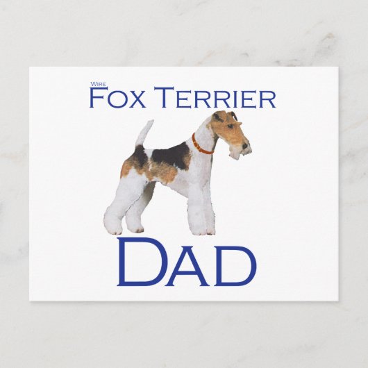 Draad Fox Terrier Vaderdag Briefkaart (Voorkant)