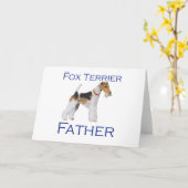 Draad Fox Terrier Vaderdag Kaart (Gele Bloem)