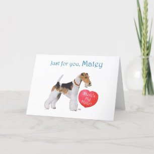 Draad Fox Terrier Valentine Feestdagen Kaart