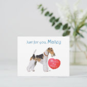 Draad Fox Terrier Valentine Feestdagenkaart (Staand voorkant)