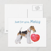 Draad Fox Terrier Valentine Feestdagenkaart (Voorkant / Achterkant)