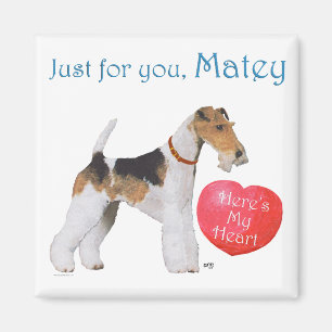 Draad Fox Terrier Valentine Magneet