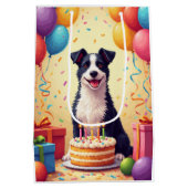 Draad Fox Terrier Verjaardagsfeest Medium Cadeauzakje (Achterkant)