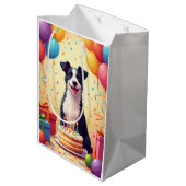Draad Fox Terrier Verjaardagsfeest Medium Cadeauzakje (Achterkant Gekanteld)