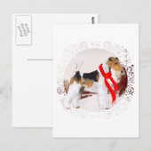 Draad Fox Terrier Winter Briefkaart (Voorkant / Achterkant)