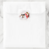 Draad Fox Terrier Winter Vierkante Sticker (Tas)