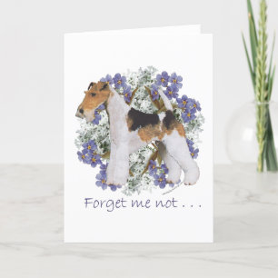 Draad Foxterriër Vergeet-mij-nietje Kaart