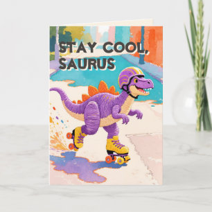 Draad-Geschilderde Kunst Dinosaurus Vouw Verjaar Kaart