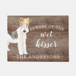 Draad Haired Fox Terrier.Dog Gepersonaliseerde deu Deurmat