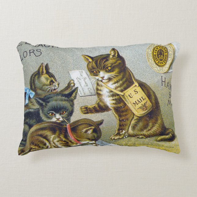 Draad Handelskaart, 1880 Decoratief Kussen (Voorkant)