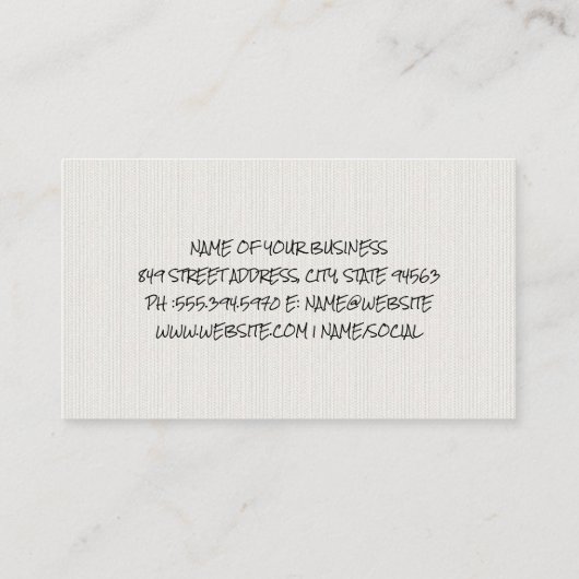 Draad Naald Stof Schaar & Vingerhoed Visitekaartje (Achterkant)