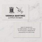 Draad Naald Stof Schaar & Vingerhoed Visitekaartje (Voorkant / Achterkant)