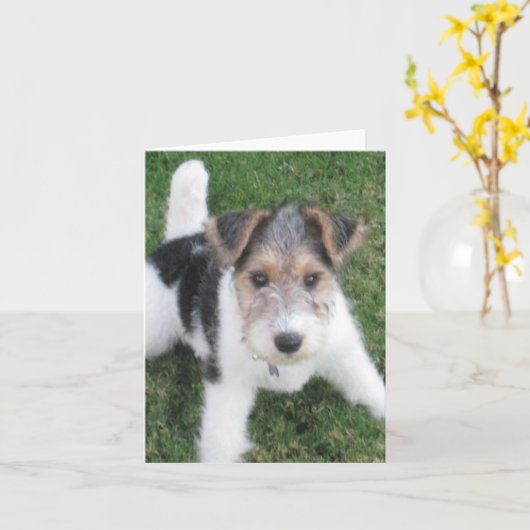 Draad Puppy Note Kaart (Gele Bloem)