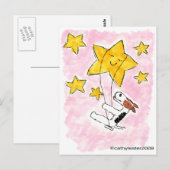 Draad vezel doodsbang op een ster briefkaart (Voorkant / Achterkant)