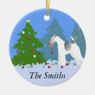 Draad voor de bedekking van de kerstboom - bos keramisch ornament