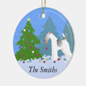 Draad voor de bedekking van de kerstboom - bos keramisch ornament (Links)