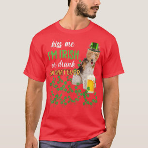 Draad voor Terrier Kiss me Im Irish of Drink of Wh T-shirt