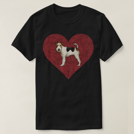 Draad voor Terrier Valentijnsdag Dog Love Fingerpr T-shirt (Design voorkant)