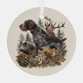 Draadhaarige Duitse Staande Hond Glas Ornament (Achterkant)