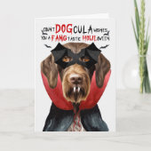 Draadhair Pointer Hond Grappig Count DOGcula Hallo Feestdagen Kaart (Voorkant)
