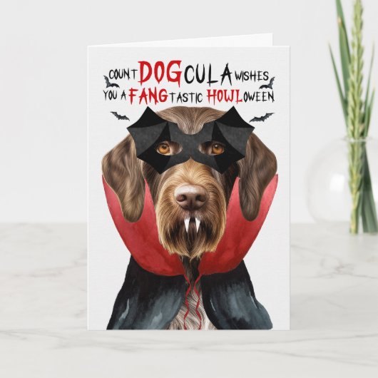 Draadhair Pointer Hond Grappig Count DOGcula Hallo Feestdagen Kaart (Voorkant)