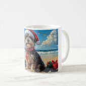Draadharende Griffon Hond Kerstmis Strand Koffiemok (Voorkant rechts)