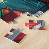 Draadharende Griffon met Kerstcadeaus Legpuzzel (Zijkant)