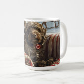 Draadharende Pointing Griffon Hond Kerst Misvierin Koffiemok (Voorkant rechts)