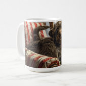 Draadharende Pointing Griffon Hond Kerst Misvierin Koffiemok (Voorkant links)
