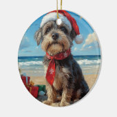 Draadharende Pointing Griffon Hond Kerstmis Strand Keramisch Ornament (Links)