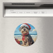 Draadharende Pointing Griffon Hond Kerstmis Strand Magneet (Insitu (Vaatwasser))