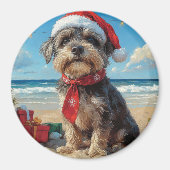 Draadharende Pointing Griffon Hond Kerstmis Strand Magneet (Voorkant)