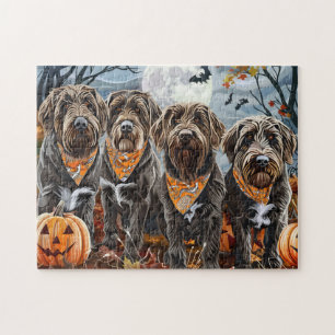 Draadharende Staffordshire Griffon Halloween Spoke Legpuzzel