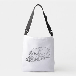 Draadharige Dachshund Boodschappentas Crossbody Tas