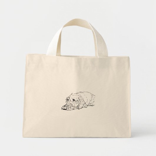 Draadharige Dachshund Boodschappentas Mini Tote Bag (Voorkant)