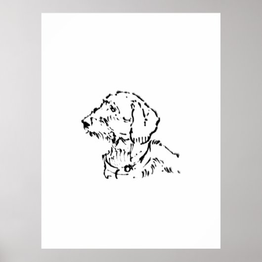 Draadharige Dachshund-hondeneigenaar Poster (Voorkant)