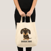 Draadharige Dachshund | Schattige Cartoon Teckel Tote Bag (Voorkant (product))